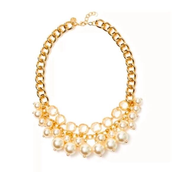 Lilly Pulitzer Jewelry - Lilly Pulitzer Pink Palms, Pearl Necklace.